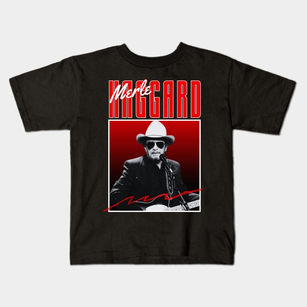 Merle haggard///original retro Kids T-Shirt by DetikWaktu